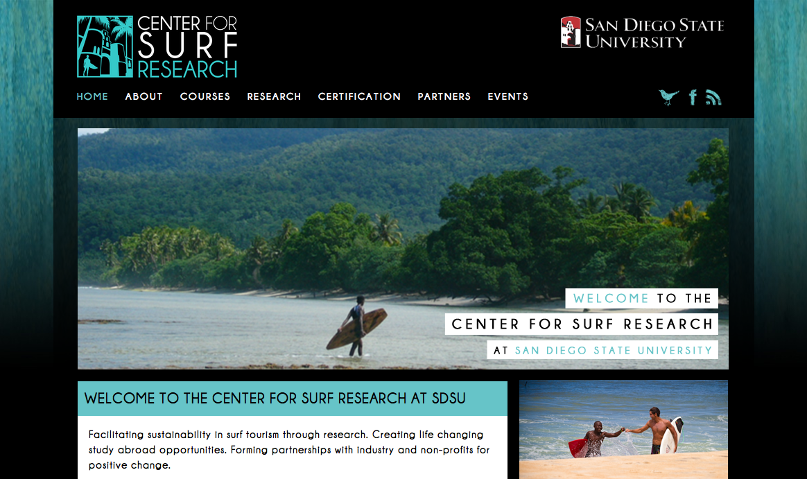 Center for Surf Research Web Design